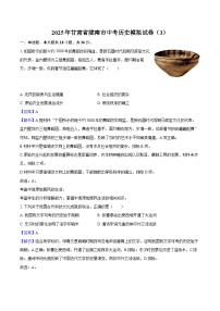 2025年甘肃省陇南市中考历史模拟试卷（3）（解析版）
