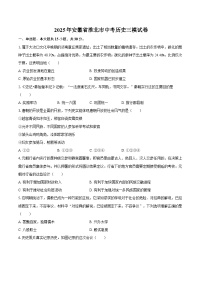 2025年安徽省淮北市中考历史三模试卷.（含答案）