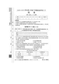 河南省驻马店市泌阳县二校联考2024-2025学年八年级下学期6月月考历史试题