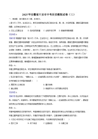2025年安徽省六安市中考历史模拟试卷（三）(解析版)