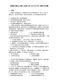 安徽省马鞍山市第八初级中学2025年中考三模历史试题（解析版）