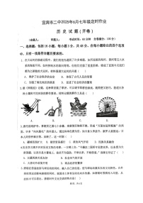 四川省宜宾市第二中学校2024-2025学年七年级下学期期末模拟考试 历史试题