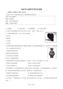 2025年云南省中考历史试卷（含答案）