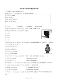 2025年云南省中考历史试卷（含答案）
