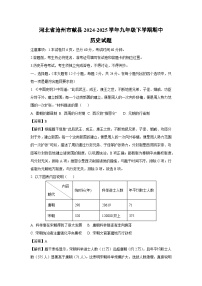 河北省沧州市献县2024-2025学年九年级下学期期中历史试卷（解析版）