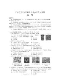 2025年四川省广安市中考 历史真题及答案