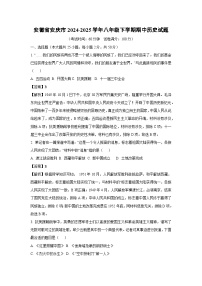 安徽省安庆市2024-2025学年八年级下期中历史试卷（解析版）