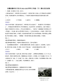 安徽省滁州市天长市2024-2025学年八年级（下）期末历史试卷（解析版）