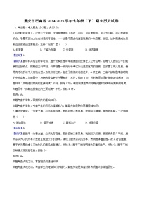 重庆市巴南区2024-2025学年七年级（下）期末历史试卷（解析版）