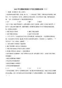 2025年安徽省芜湖市中考历史模拟试卷3(解析版)