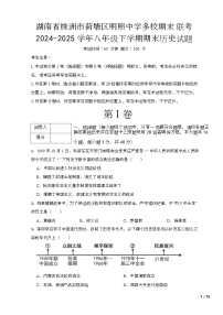 湖南省株洲市荷塘区明照中学多校2024-2025学年八年级下学期6月期末历史试题（含答案）