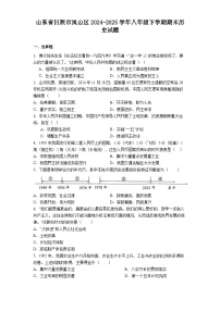 山东省日照市岚山区2024-2025学年八年级下学期期末历史试题（含答案）