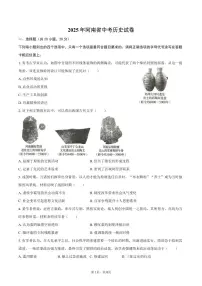 2025年河南省中考历史试卷（含答案）