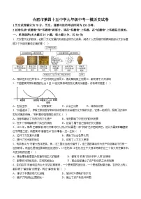 【9历一模】2025年安徽合肥市第四十五中学九年级中考一模历史试卷(含答案)