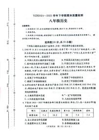 河南省许昌市禹州市2024-2025学年8年级下学期期末历史试题（无答案）