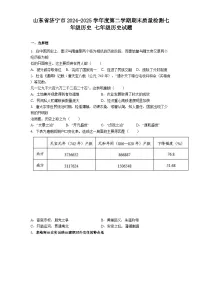 山东省济宁市2024-2025学年度第二学期期末质量检测七年级历史试题（含答案）