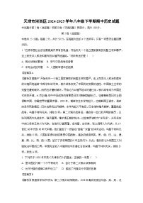 天津市河西区2024-2025学年八年级下学期期中历史试卷（解析版）
