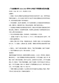 【历史】广东省肇庆市2024-2025学年七年级下学期期末试题（解析版）