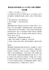 黑龙江省大庆市龙凤区2024-2025学年八年级下学期期中历史试卷（解析版）