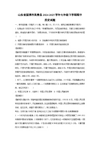 山东省淄博市高青县2024-2025学年七年级下学期期中历史试卷（解析版）