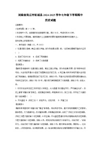河南省商丘市柘城县2024-2025学年七年级下学期期中历史试卷（解析版）