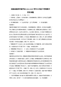 河南省南阳市镇平县2024-2025学年七年级下学期期中历史试卷（解析版）