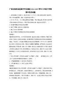 广西壮族自治区南宁市江南区2024-2025学年八年级下学期期中历史试卷（解析版）