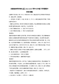 安徽省蚌埠市蚌山区2024-2025学年七年级下学期期中历史试卷（解析版）