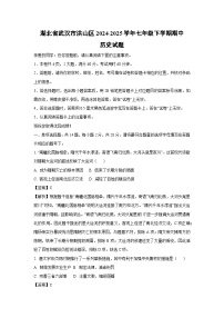 湖北省武汉市洪山区2024-2025学年七年级下学期期中历史试卷（解析版）