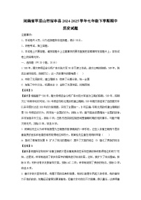 河南省平顶山市宝丰县2024-2025学年七年级下学期期中历史试卷（解析版）