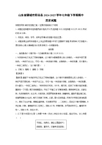 山东省聊城市阳谷县2024-2025学年七年级下学期期中历史试卷（解析版）