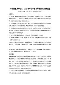 广东省肇庆市2024-2025学年七年级下学期期末历史试卷（解析版）