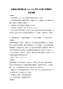 安徽省合肥市蜀山区2024~2025学年七年级下学期期中真题历史试卷（解析版）