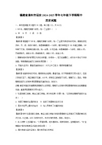 福建省漳州市诏安2024-2025学年七年级下学期期中真题历史试卷（解析版）