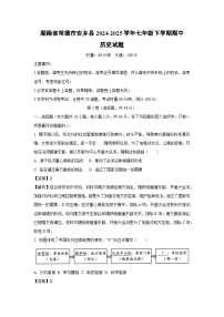 湖南省常德市安乡县2024-2025学年七年级下学期期中真题历史试卷（解析版）