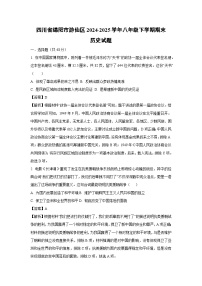 四川省绵阳市游仙区2024-2025学年八年级下学期期末历史试卷（解析版）