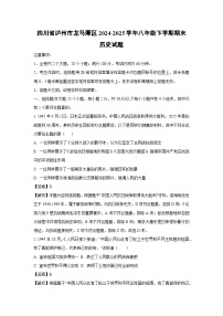四川省泸州市龙马潭区2024-2025学年八年级下学期期末历史试卷（解析版）