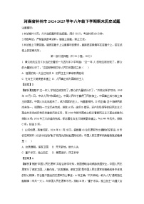 河南省林州市2024-2025学年八年级下学期期末历史试卷（解析版）