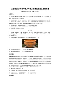 山东省2025年秋季新八年级开学摸底考试模拟卷历史试卷（解析版）