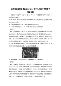 江苏省宿迁市宿豫区2024-2025学年八年级下学期期中历史试卷（解析版）