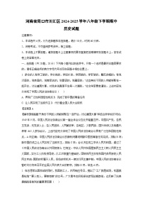 河南省周口市川汇区2024-2025学年八年级下学期期中历史试卷（解析版）