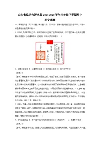 山东省临沂市沂水县2024-2025学年八年级下学期期中历史试卷（解析版）