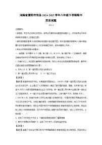 河南省濮阳市范县2024-2025学年八年级下学期期中历史试卷（解析版）