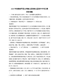 2025年河南省平顶山市鲁山县西部山区初中中考三模历史试卷（解析版）