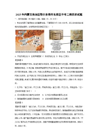 2025年内蒙古自治区鄂尔多斯市东胜区中考二模 历史试卷（解析版）