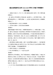 【历史】湖北省孝感市汉川市2024-2025学年八年级下学期期中试题（解析版）