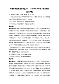 【历史】安徽省淮南市西部地区2024-2025学年八年级下学期期中试题（解析版） (1)