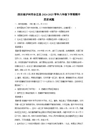 四川省泸州市合江县2024-2025学年八年级下学期期中历史试卷（解析版）
