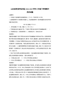 山东省菏泽市牡丹区2024-2025学年八年级下学期期中历史试卷（解析版）