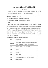 【历史】2025年山东省泰安市中考三模试题（解析版）